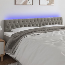 Acquista Testiera a LED Grigio Chiaro 200x7x78/88 cm in Velluto con riferimento GHV-3122014 della ditta 