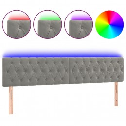 Acquista Testiera a LED Grigio Chiaro 200x7x78/88 cm in Velluto con riferimento GHV-3122014 della ditta 