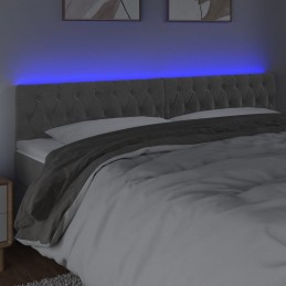 Acquista Testiera a LED Grigio Chiaro 200x7x78/88 cm in Velluto con riferimento GHV-3122014 della ditta 