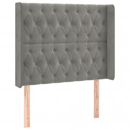 Acquista Testiera ad Orecchio Grigio Chiaro 103x16x118/128 cm in Velluto con riferimento GHV-3119958 della ditta 