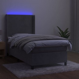 Acquista Letto a Molle Materasso e LED Grigio Chiaro 80x200 cm Velluto con riferimento GHV-3139409 della ditta 