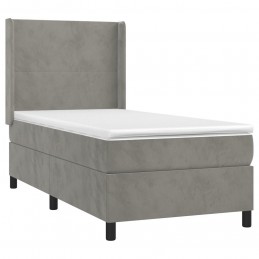 Acquista Letto a Molle Materasso e LED Grigio Chiaro 80x200 cm Velluto con riferimento GHV-3139409 della ditta 