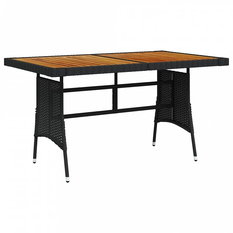 Acquista Tavolo Giardino Nero 130x70x72cm Polyrattan e Massello d'Acacia con riferimento GHV-318693 della ditta 