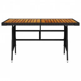 Acquista Tavolo Giardino Nero 130x70x72cm Polyrattan e Massello d'Acacia con riferimento GHV-318693 della ditta 