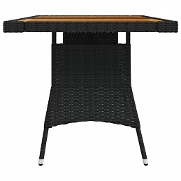 Acquista Tavolo Giardino Nero 130x70x72cm Polyrattan e Massello d'Acacia con riferimento GHV-318693 della ditta 