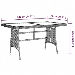 Acquista Tavolo Giardino Nero 130x70x72cm Polyrattan e Massello d'Acacia con riferimento GHV-318693 della ditta 