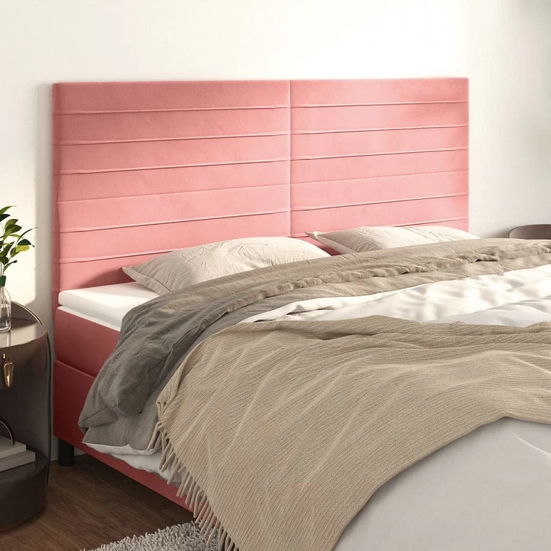 Acquista Testiere 4 pz Rosa 100x5x78/88 cm in Velluto con riferimento GHV-3116543 della ditta 