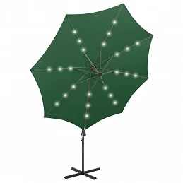 Acquista Ombrellone a Sbalzo con Palo e Luci a LED Verde 300 cm con riferimento GHV-312337 della ditta 