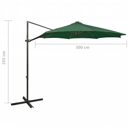 Acquista Ombrellone a Sbalzo con Palo e Luci a LED Verde 300 cm con riferimento GHV-312337 della ditta 