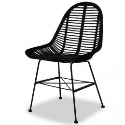 Acquista Sedie da Pranzo 4 pz Nere in Rattan Naturale con riferimento GHV-244572 della ditta 