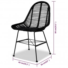 Acquista Sedie da Pranzo 4 pz Nere in Rattan Naturale con riferimento GHV-244572 della ditta 
