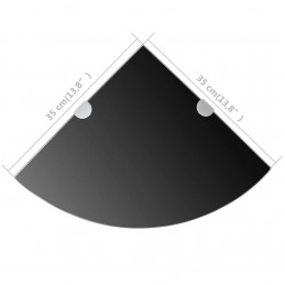 Acquista Scaffale Angolare con Supporti Cromati in Vetro Nero 35x35 cm con riferimento GHV-243856 della ditta 
