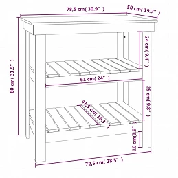 Acquista Banco da Lavoro Grigio 78,5x50x80 cm in Legno Massello di Pino con riferimento GHV-823641 della ditta 