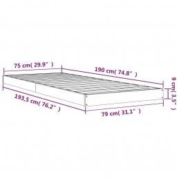 Acquista Giroletto Nero 75x190 cm Legno Massello Pino 2FT6 Small Single con riferimento GHV-823488 della ditta 