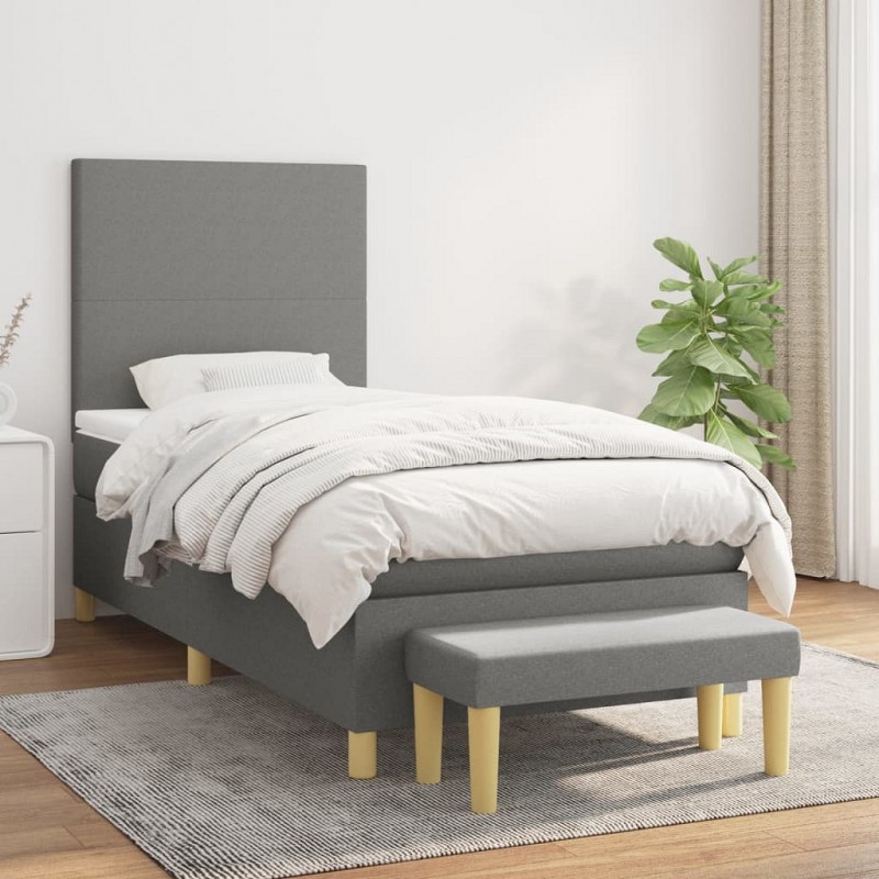 Acquista Giroletto a Molle con Materasso Grigio Scuro 80x200 cm Tessuto con riferimento GHV-3136950 della ditta 