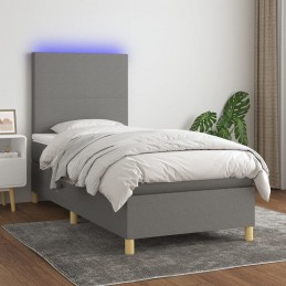 Acquista Letto a Molle Materasso e LED Grigio Scuro 80x200 cm in Tessuto con riferimento GHV-3135230 della ditta 