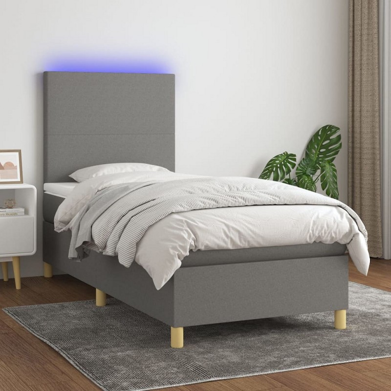 Acquista Letto a Molle Materasso e LED Grigio Scuro 80x200 cm in Tessuto con riferimento GHV-3135230 della ditta 
