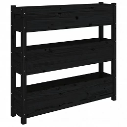 Acquista Fioriera Nera 112x25x104,5 cm in Legno Massello di Pino con riferimento GHV-823924 della ditta 
