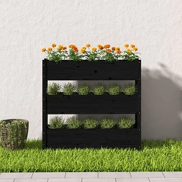 Acquista Fioriera Nera 112x25x104,5 cm in Legno Massello di Pino con riferimento GHV-823924 della ditta 