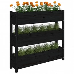 Acquista Fioriera Nera 112x25x104,5 cm in Legno Massello di Pino con riferimento GHV-823924 della ditta 