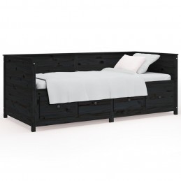 Acquista Dormeuse Nera 75x190 cm in Legno Massello di Pino con riferimento GHV-820920 della ditta 