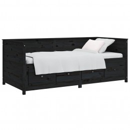 Acquista Dormeuse Nera 75x190 cm in Legno Massello di Pino con riferimento GHV-820920 della ditta 