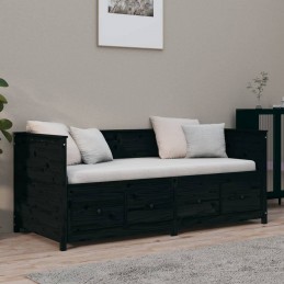 Acquista Dormeuse Nera 75x190 cm in Legno Massello di Pino con riferimento GHV-820920 della ditta 