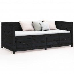 Acquista Dormeuse Nera 75x190 cm in Legno Massello di Pino con riferimento GHV-820920 della ditta 