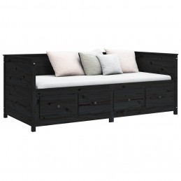 Acquista Dormeuse Nera 75x190 cm in Legno Massello di Pino con riferimento GHV-820920 della ditta 