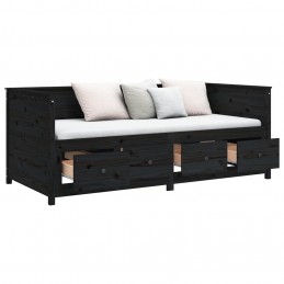 Acquista Dormeuse Nera 75x190 cm in Legno Massello di Pino con riferimento GHV-820920 della ditta 