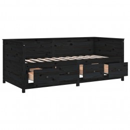 Acquista Dormeuse Nera 75x190 cm in Legno Massello di Pino con riferimento GHV-820920 della ditta 