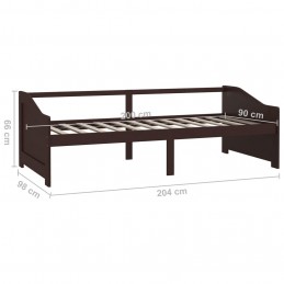 Acquista Divano Letto a 3 Posti Marrone Scuro Massello di Pino 90x200cm con riferimento GHV-322167 della ditta 