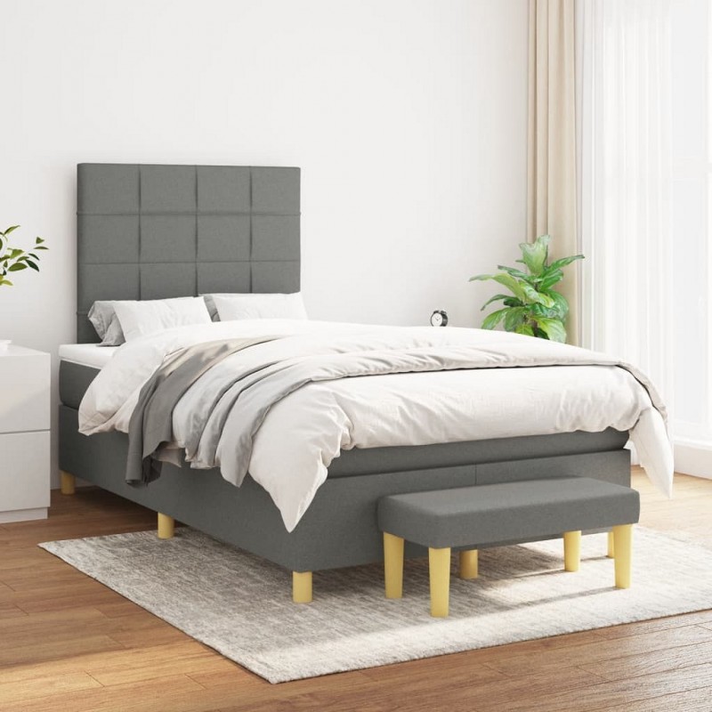 Acquista Giroletto a Molle con Materasso Grigio Scuro 120x200 cm Tessuto con riferimento GHV-3137142 della ditta 