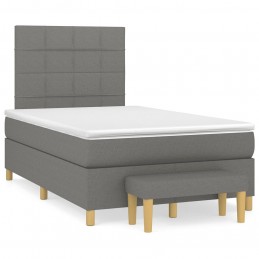 Acquista Giroletto a Molle con Materasso Grigio Scuro 120x200 cm Tessuto con riferimento GHV-3137142 della ditta 