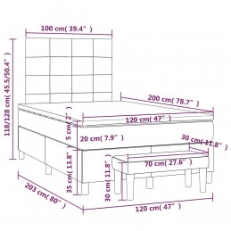 Acquista Giroletto a Molle con Materasso Grigio Scuro 120x200 cm Tessuto con riferimento GHV-3137142 della ditta 