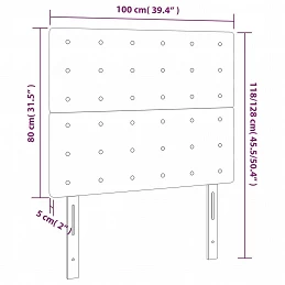 Acquista Testiera a LED GrigioScuro 100x5x118/128cm inTessuto con riferimento GHV-3122849 della ditta 