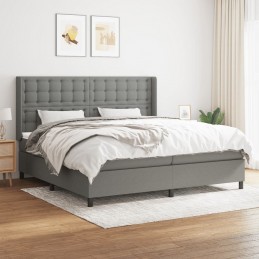Acquista Giroletto a Molle con Materasso Grigio Scuro 200x200 cm Tessuto con riferimento GHV-3131778 della ditta 