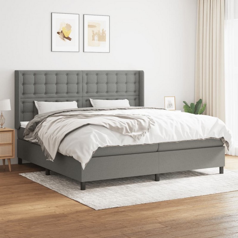 Acquista Giroletto a Molle con Materasso Grigio Scuro 200x200 cm Tessuto con riferimento GHV-3131778 della ditta 