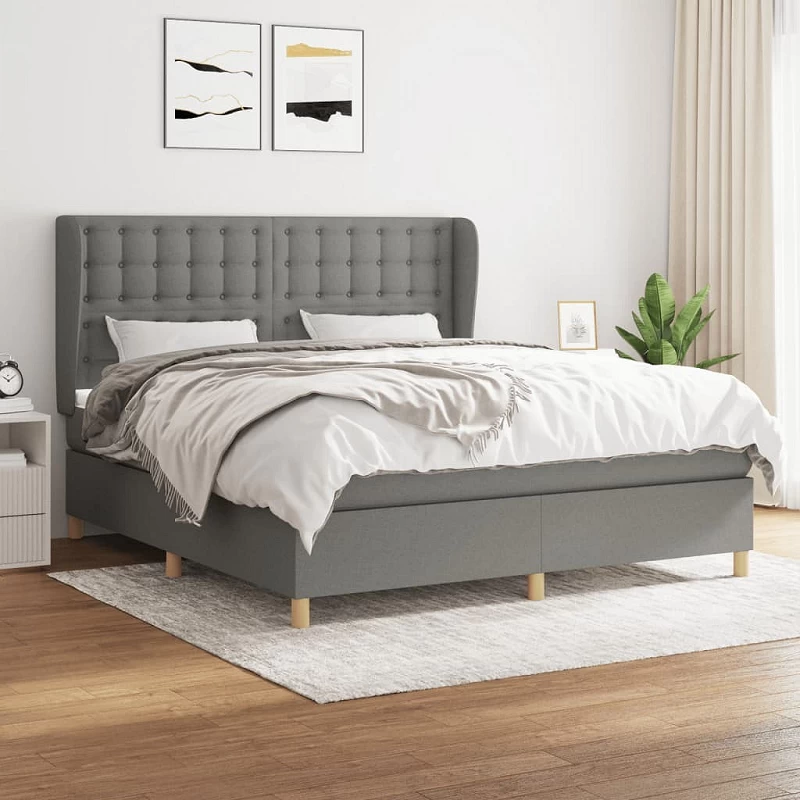 Acquista Giroletto a Molle con Materasso Grigio Scuro 160x200 cm Tessuto con riferimento GHV-3128854 della ditta 