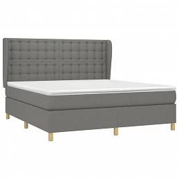 Acquista Giroletto a Molle con Materasso Grigio Scuro 160x200 cm Tessuto con riferimento GHV-3128854 della ditta 