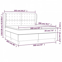 Acquista Giroletto a Molle con Materasso Grigio Scuro 160x200 cm Tessuto con riferimento GHV-3128854 della ditta 