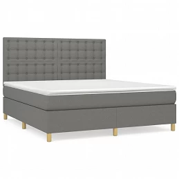 Acquista Giroletto a Molle con Materasso Grigio Scuro 160x200 cm Tessuto con riferimento GHV-3142666 della ditta 