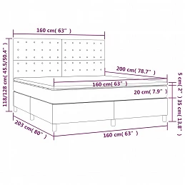 Acquista Giroletto a Molle con Materasso Grigio Scuro 160x200 cm Tessuto con riferimento GHV-3142666 della ditta 