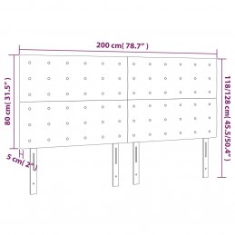 Acquista Testiera a LED GrigioScuro 200x5x118/128cm in Tessuto con riferimento GHV-3122881 della ditta 