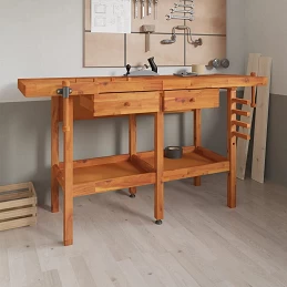 Acquista Banco Lavoro Cassetti e Morse 162x62x83cm Legno Massello Acacia con riferimento GHV-153323 della ditta 