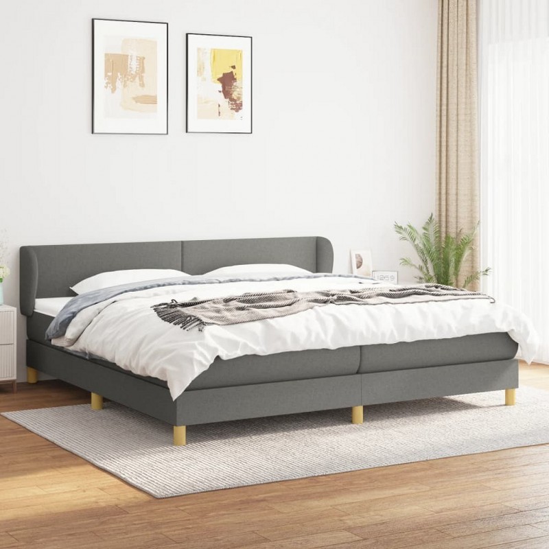 Acquista Giroletto a Molle con Materasso Grigio Scuro 200x200 cm Tessuto con riferimento GHV-3126670 della ditta 