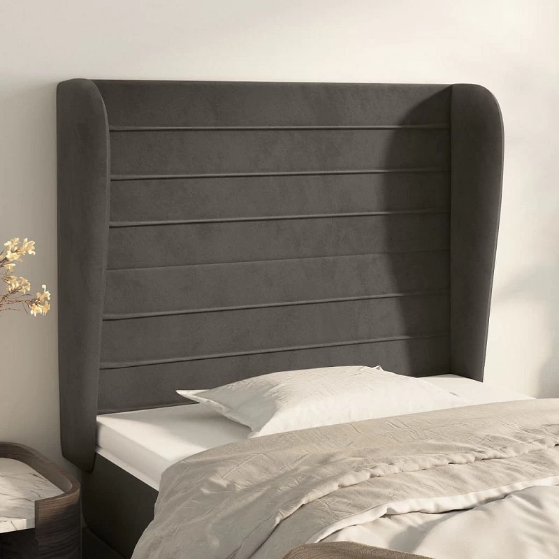 Acquista Testiera ad Orecchio GrigioScuro 103x23x118/128cm in Velluto con riferimento GHV-3118139 della ditta 