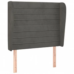 Acquista Testiera ad Orecchio GrigioScuro 103x23x118/128cm in Velluto con riferimento GHV-3118139 della ditta 