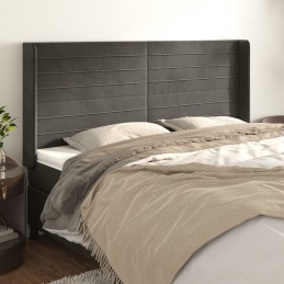 Acquista Testiera ad Orecchio GrigioScuro 203x16x118/128cm in Velluto con riferimento GHV-3119787 della ditta 
