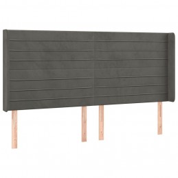 Acquista Testiera ad Orecchio GrigioScuro 203x16x118/128cm in Velluto con riferimento GHV-3119787 della ditta 